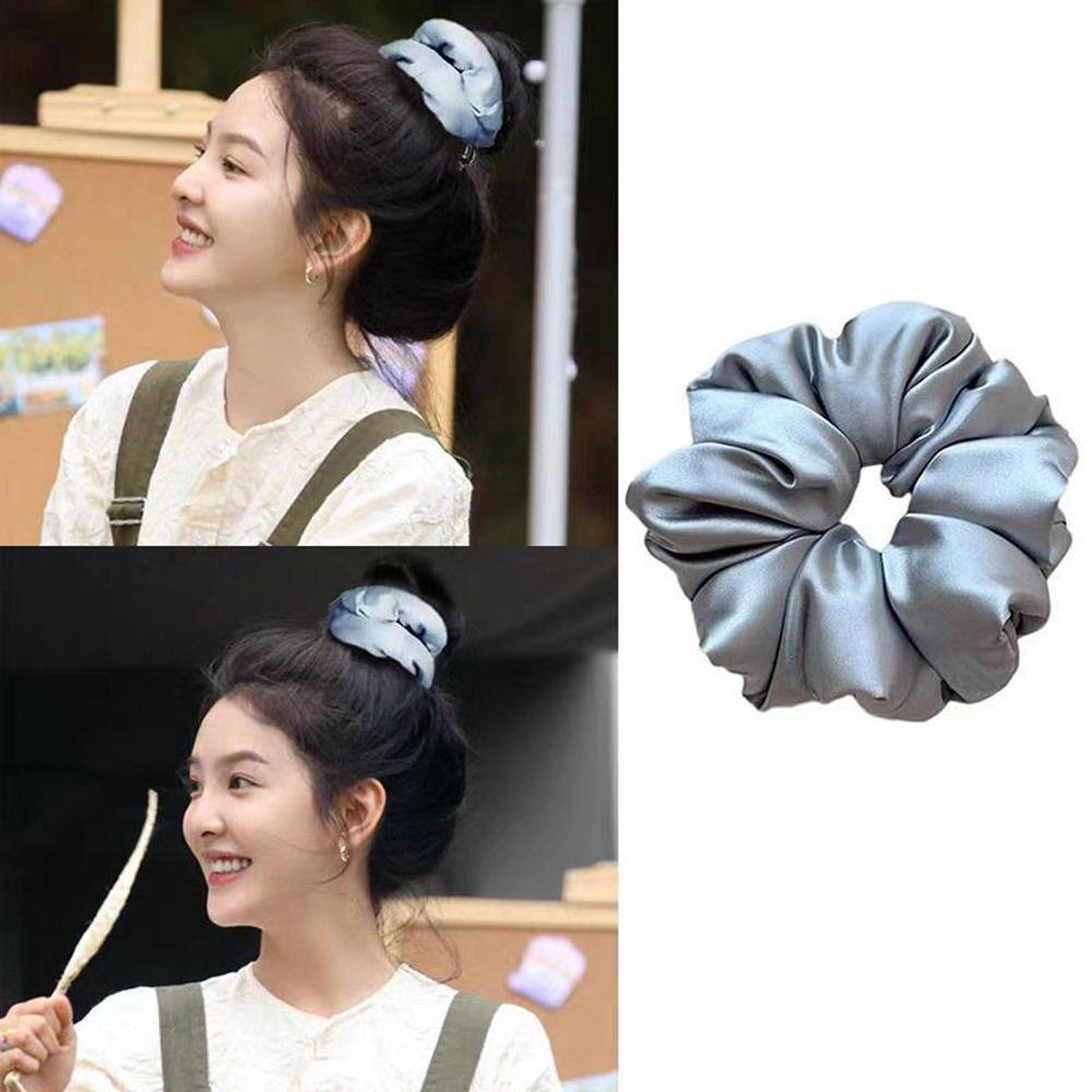 

Solid Color Elastic Ponytail Scrunchie Soft Hair Band Headwear for Women Girls Hair Accessories чорний