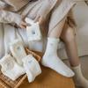 Women's Fleece-Lined Mid-Calf Bowknot Socks - Warm & Cozy Japanese Style for Autumn/Winter