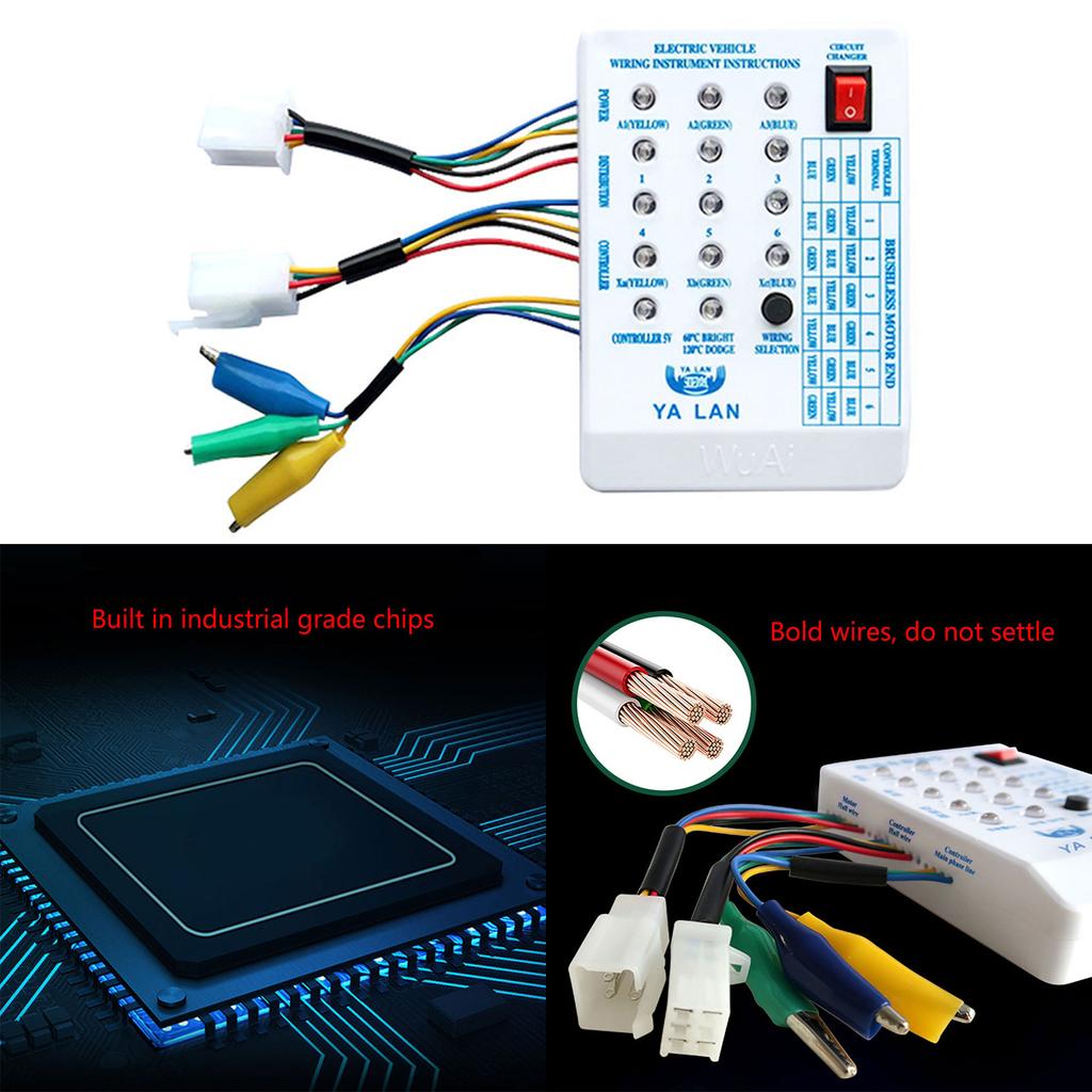 Brushless Motor Tester,Electromobiles Car E-Bike Scooter Brushless Motor Controller Tester 24V/36V/48V/60V/72V Repair