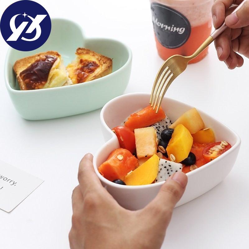 Heart-shaped Bowl Ceramic Steamed Egg Plate Dessert Salad Bowl Oven Baking Dinnerware