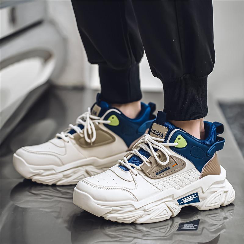 Men's Outdoor Lace Up Thick Soled Boots Fashionable and Versatile Sports and Leisure Shoes Short Boots for Men