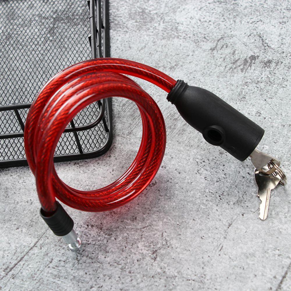 Chain Cable Anti-Theft Steel Spiral Cable Bike Accessories Bicycle Lock With 2 Keys Scooter Safety