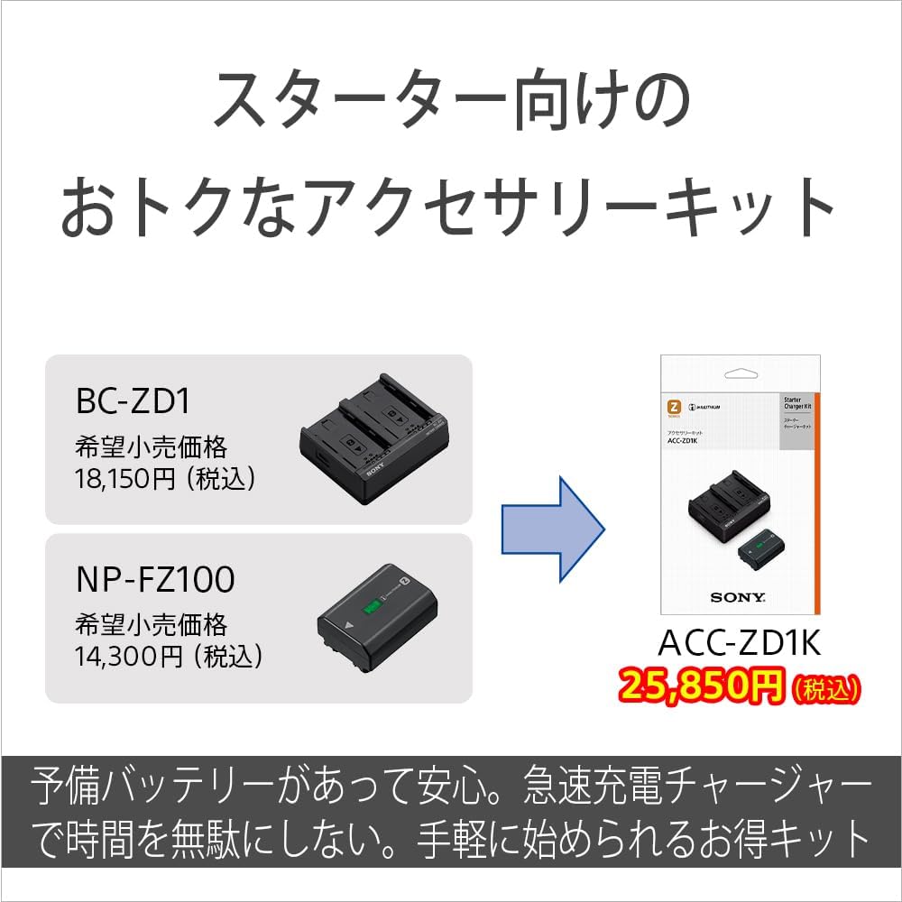 Sony ACC-ZD1K Accessory Kit (BC-ZD1 + NP-FZ100)