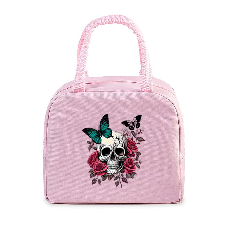 Vintage Butterfly Lunch Bag Women Men Fashion Reusable Insulated Lunch Box Insulated Handbags Picnic Travel Portable Lunch Bags