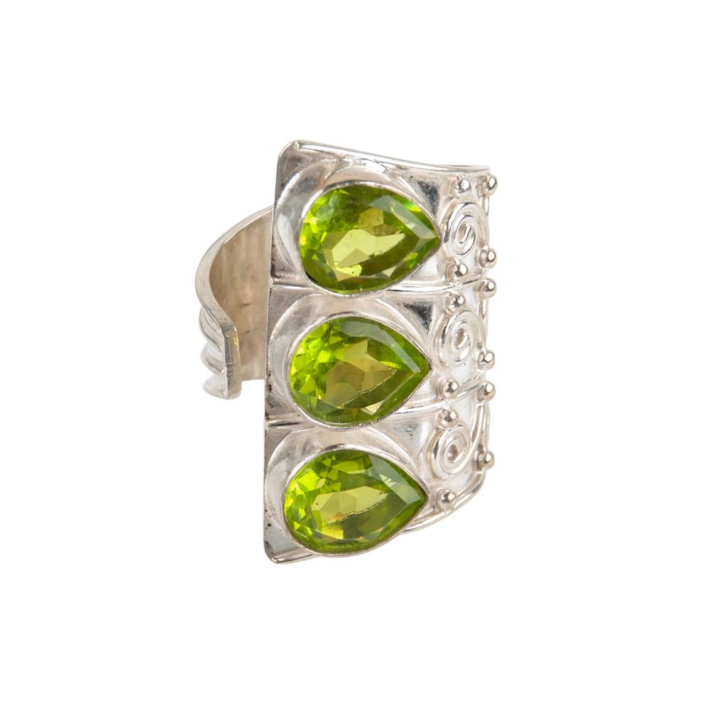Peridot Gemstone 925 Stamped Silver Handcrafted Jewelry Ring Gift For Girlfriend RR-20-11