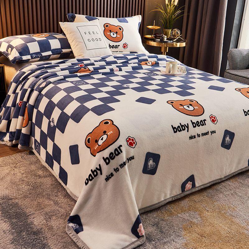 Winter Fluffy Warm Cozy Throw Blankets for Office Siesta Air-Condition Bedspread Thickening Lamb Cashmere Blanket Sofa