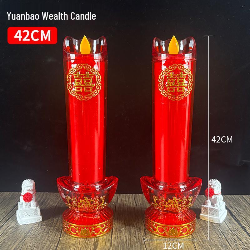 LED Electric Candle Light - Battery & Plug-in, Ideal for Home, Buddha Offering, or God of Wealth Lighting.