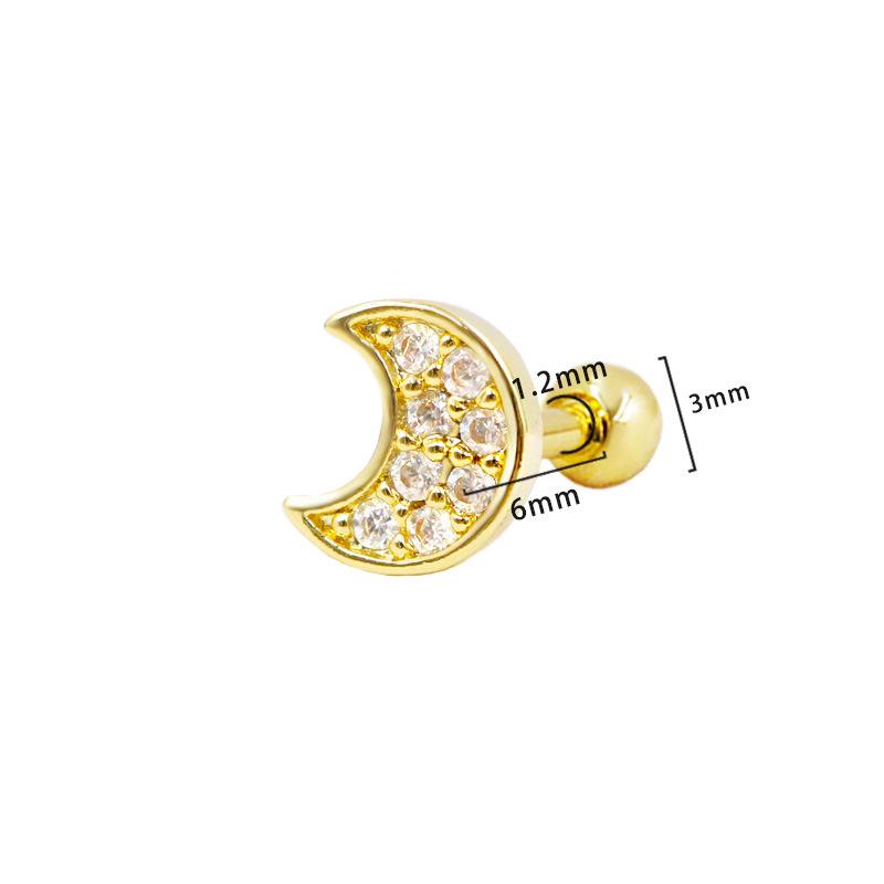 Gaibei 3D Moon Bow Ear Cartilage Studs - European & American Style Jewelry.