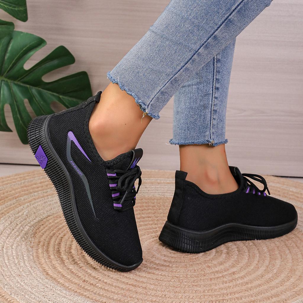 Women's Shoes New Mother Casual Shoes Fly-woven Mesh Comfortable Soft-soled Running Shoes Breathable Sneakers Women