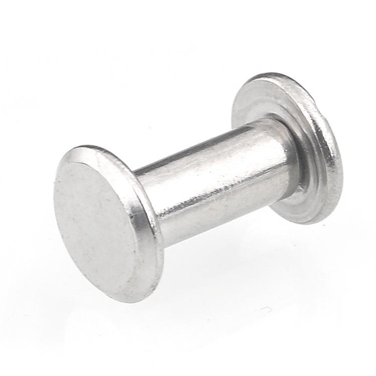 304 Stainless Steel Male and Female Double-Locking Rivet Screws for Albums, Ledgers, and Recipe Books.