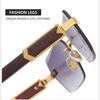Luxury Brand Designer Square Rimless Sunglasses Women Men Fashion Vintage Popular Travel Sun Glasses Metal Shades