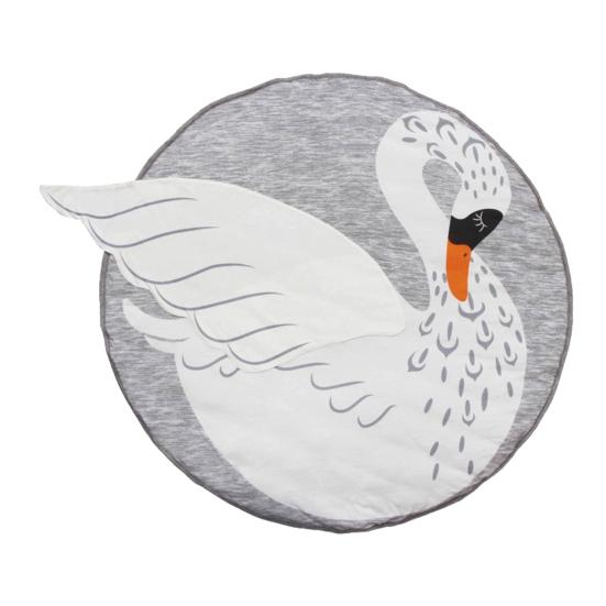 

Детский игровой коврик из мягкого материала, коврик для ползания для малышей, круглый дизайн, коврик для занятий для младенцев с рисунком животных, коврик для ползания для младенцев Swan