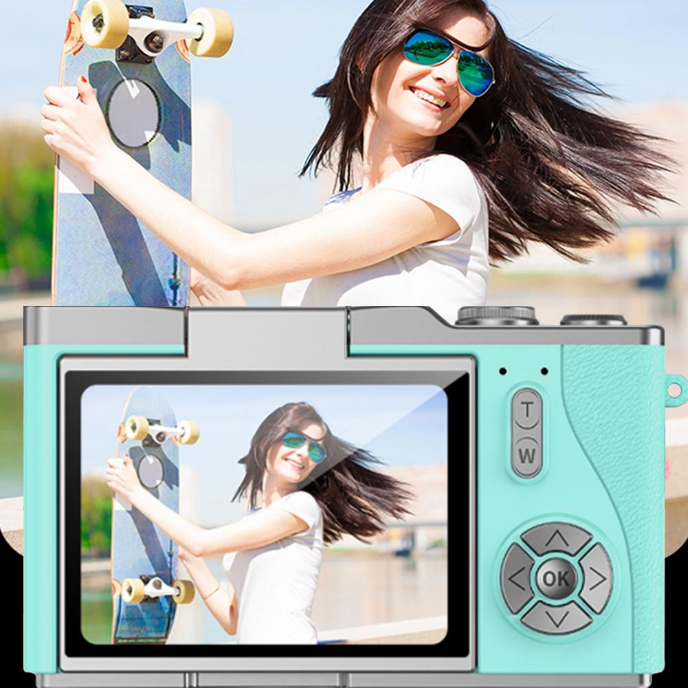 4K Digital Camera 48MP Compact Small Camera 8X Zoom Vlogging Camera 180 Flip Screen Vintage Camera for Teens Adult Beginner