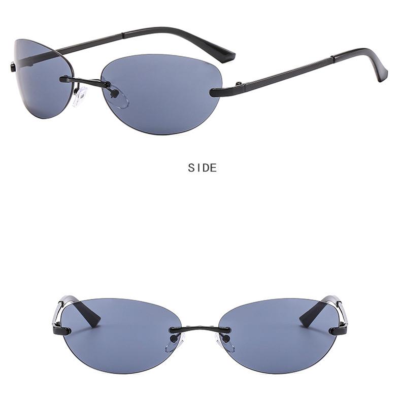 Women's Sunglasses Sun Protection UV Protection Fashion Retro Y2g Future Sense Frameless Oval Sunglasses Street Shot Stylish Glasses