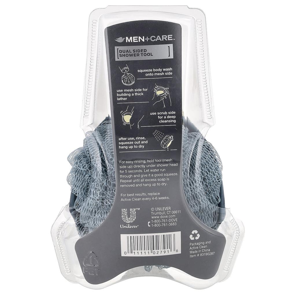 Men + Care™, Active Clean, Double-Sided Shower Tool, 1 Piece
