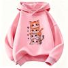 Funny Cartoon Cat with Flower Hoodie Kids Cat Children's Sweatshirt Hoody for Boys Girls Casual Hoodies Spring Clothes
