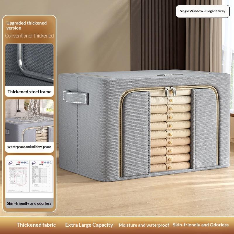 Складной органайзер для хранения Коробка для хранения Одежда Большая вместимость Пуховик Одеяло Одежда Укладка Наведение порядка Домашняя организация серый 990₽