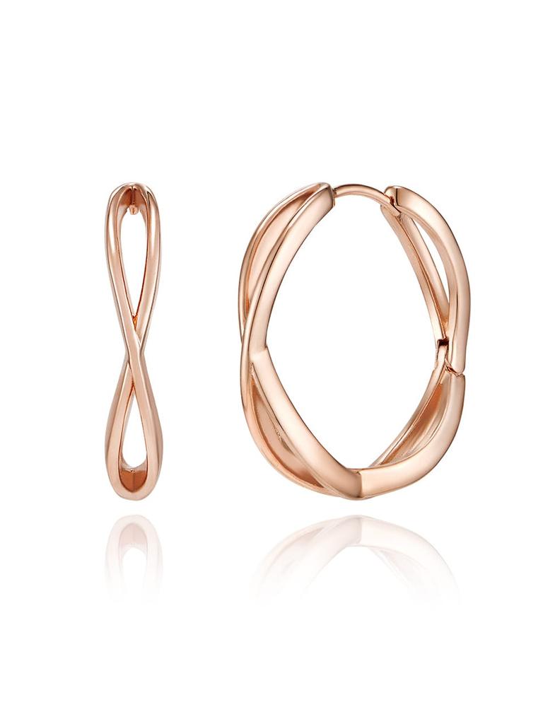 Ribbon Knot Cross Ring One-Touch Earrings C24EB317