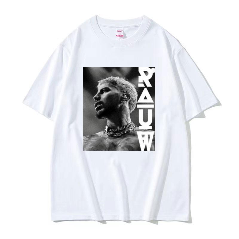 Rapper Rauw Alejandro Reggaeton Trap T-shirt Unisex's Harajuku Retro Hip Hop Punk T-shirts Unisex 100% Cotton Short Sleeve T Shirt