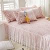 Flower Decorative Princess Lace Bed Skirt 100% Cotton-padded Thicken Bed Skirt Home Non-slip Mattress Cover Protector Bed Cover
