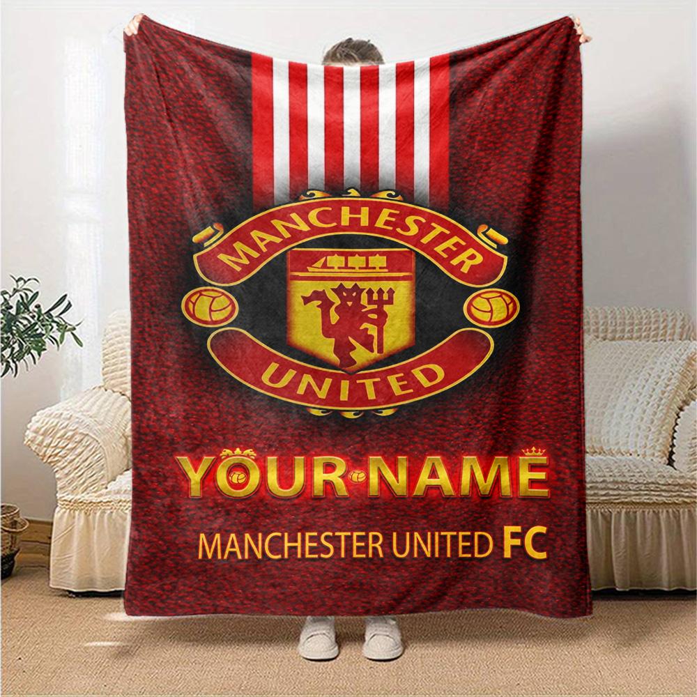Manchester Customize Your Name Blanket Gift Customizable Blanket Soft Warm Cozy Perfect for Seaside Couch Office Living Room Four Seasons Multipurpose