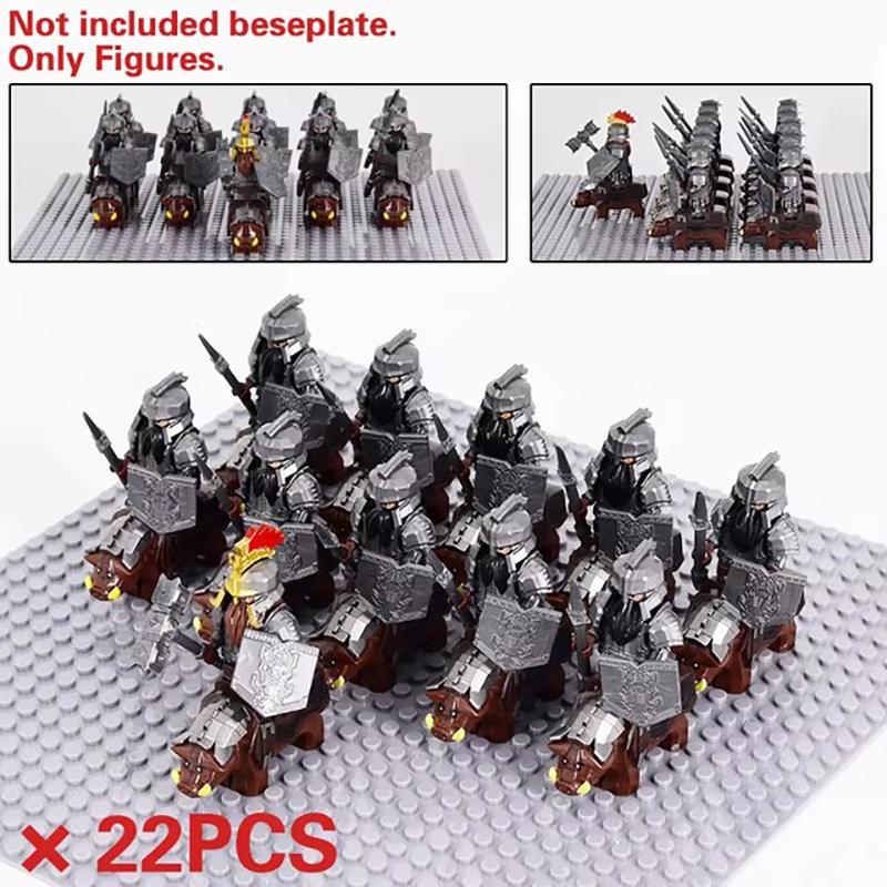 Medieval Dwarf Wild Boar Chariot Army Figures Set Mini Lord Building Blocks Bricks Toy