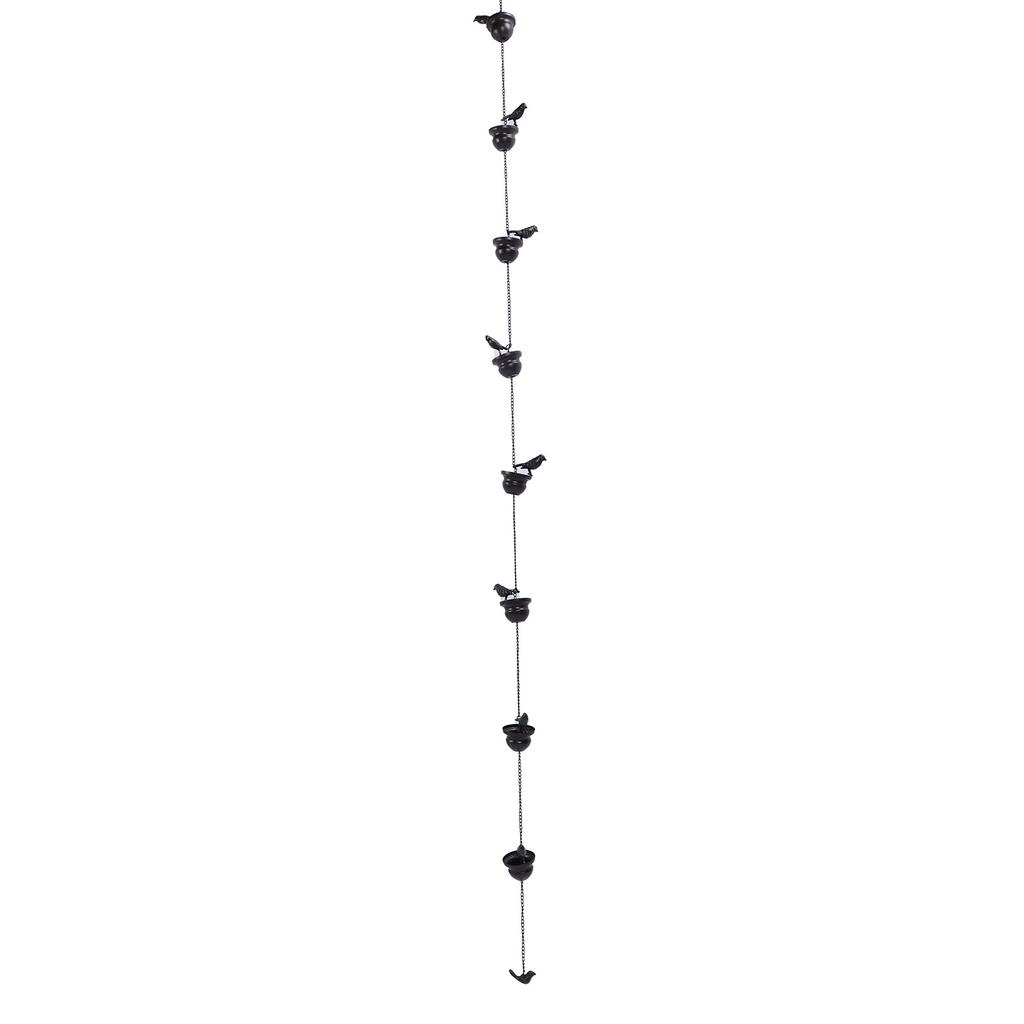 Birds Rain Chain Iron Effective Drainage Crisp Sound Birds On Cups Rain Chain for Downspout Gutters