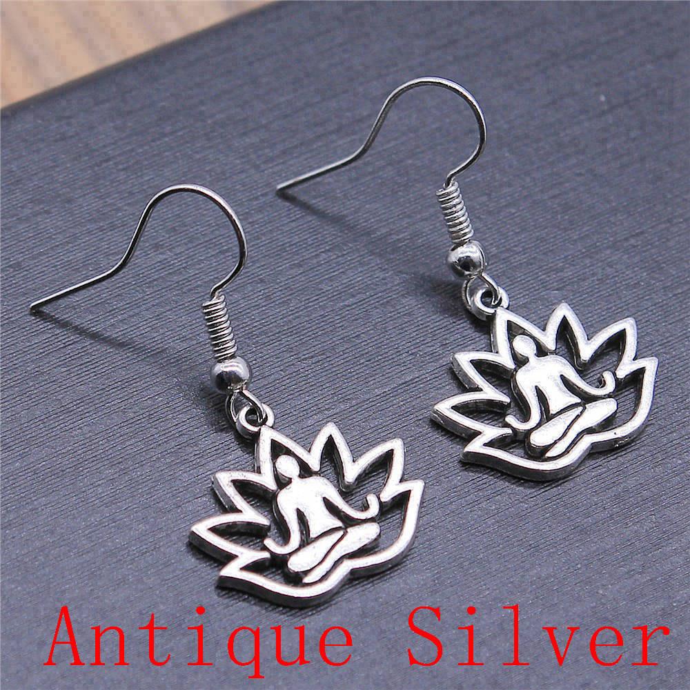 Boucles d'oreilles Symbole Om Yoga Vintage Boucles d'oreilles Mode Pour Femmes Apprêts de Fabrication de Bijoux DIY