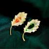 1Pc Dainty Leaf Brooch for Men Women Plant Brooches Pins Inlaid Zircon Jewelry Trendy Accessories Party Gifts