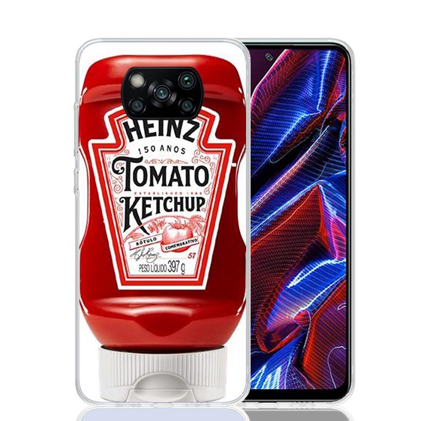Lamb Heinz Tomato Ketchup Phone Case For Xiaomi Poco X7 X6 X5 Pro F7 Ultra Redmi 15C 15 13 13C 12 12C 10 10A 10C 9 9A 9C 9T Cove
