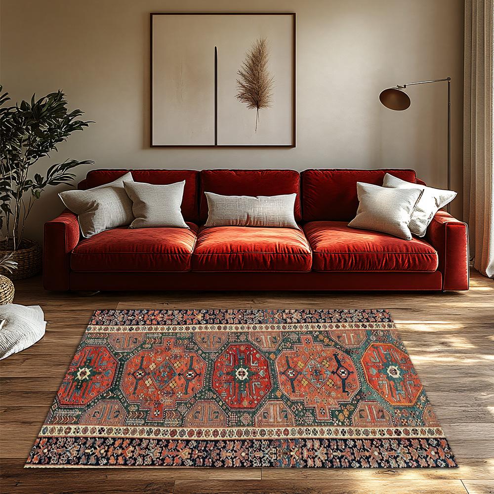 Tappeto Persiano Vintage Tappeto Bohemien Tappetino Antiscivolo Decorazione Casa Tappeto Runner per Soggiorno Tappeto con Motivo Orientale Tradizionale