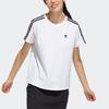Adidas Neo Micro Logo Stripe Casual Sports Short-Sleeved T-Shirt Women Tops White HE4512