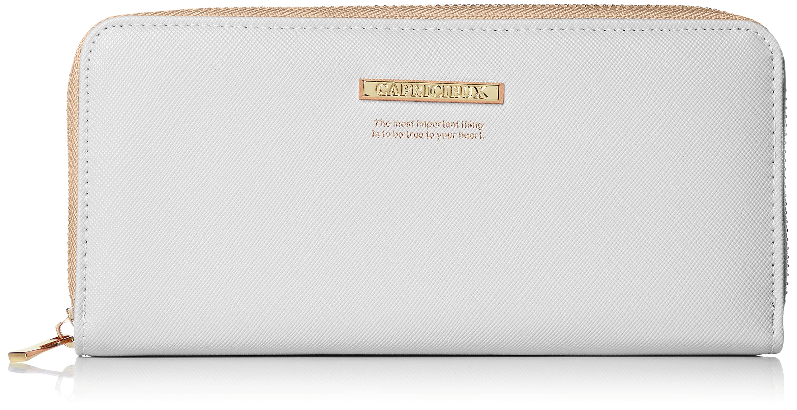 Женский длинный кошелек Aldi CAP24 с застежкой-молнией, однотонный, сине-серый/бежевый, CAP24-11BGBE