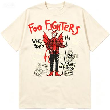 Foo Fighters 2026 Madcool Music Festival Alien Pattern Rock Band Cotton Unisexs And Unisexs Universal Shortsleeved Tshirt