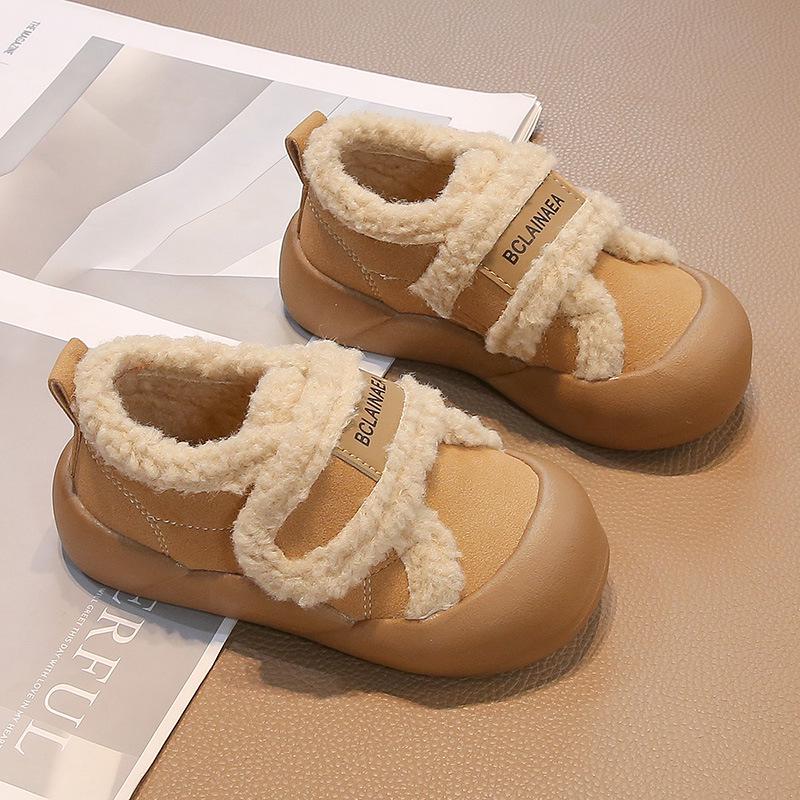 

Girls Velvet-Lined Fur Shoes - Soft Sole Winter 2025 Collection Size 24, Inner Length 15cm жовтий