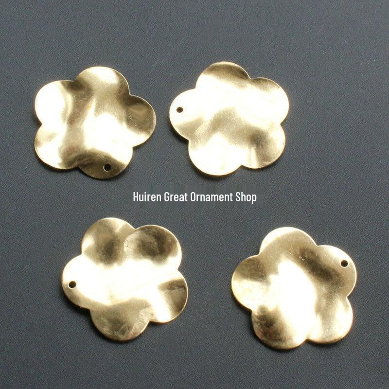 Embossed Copper Wave Pattern Brass Piece for Jewelry DIY Earring Accessories