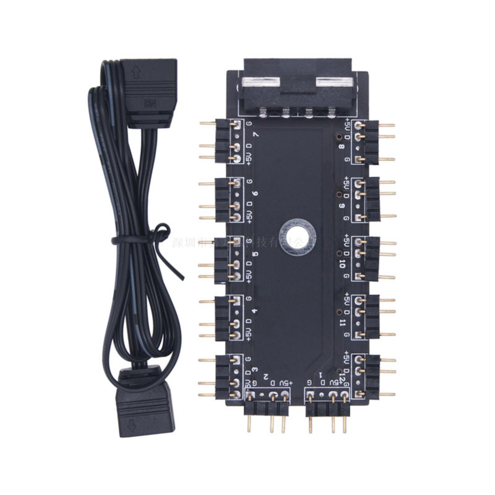 

ARGB LED Hub 5V 3pin for Seamlessly Integration of Multiple Devices in Customs PC Environment Desktop ARGB Management