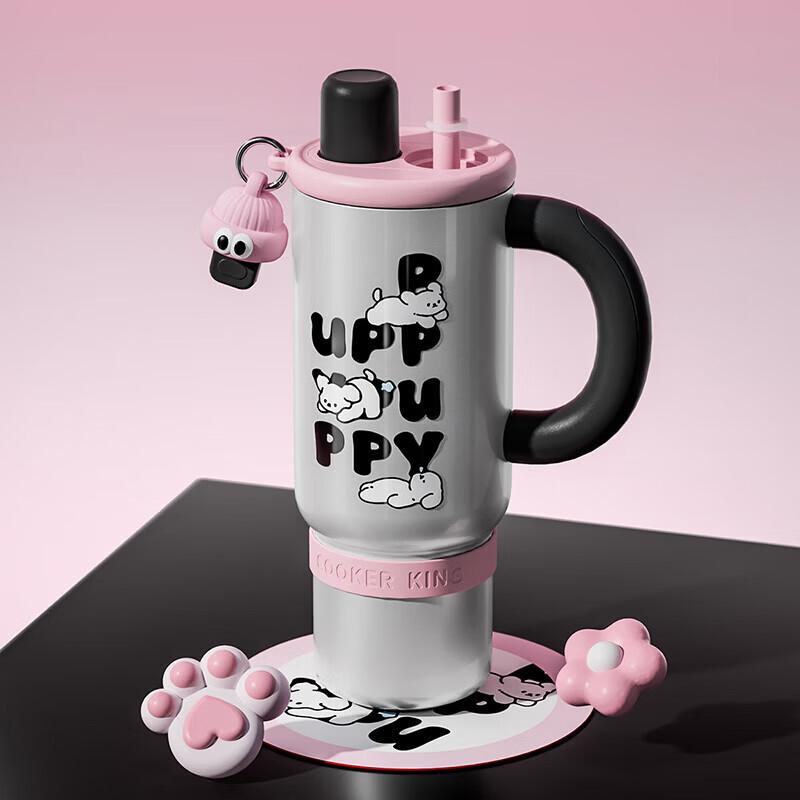 COOKER KING Ice Master Dual-Drink Insulated Water Bottle, Sketchy Puppy, 12000ml