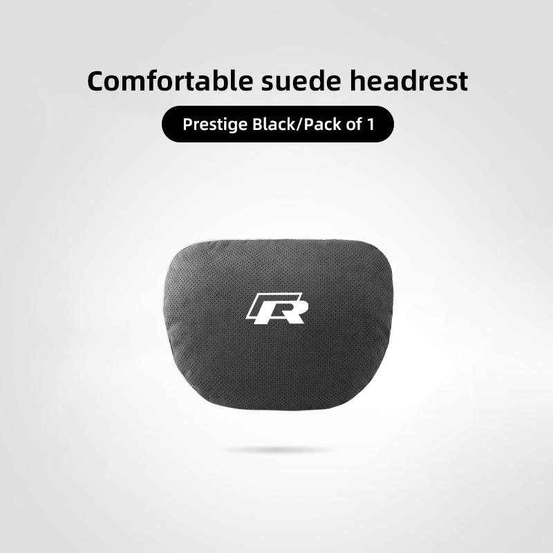 Car Suede Headrest Seat Neck Pillow Head Support For VW Tiguan Arteon Taigo Caddy CC e-up Golf Polo Passat Jetta Amarok Hub Cap