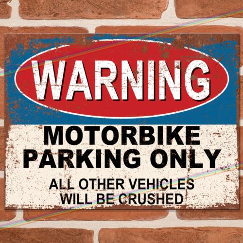 MOTORBIKE PARKING Funny Metal Signs Mancave Shed Bar Pub Garage Joke Tin Sign UKAluminum 20x30cm(7.8x11.8inch)