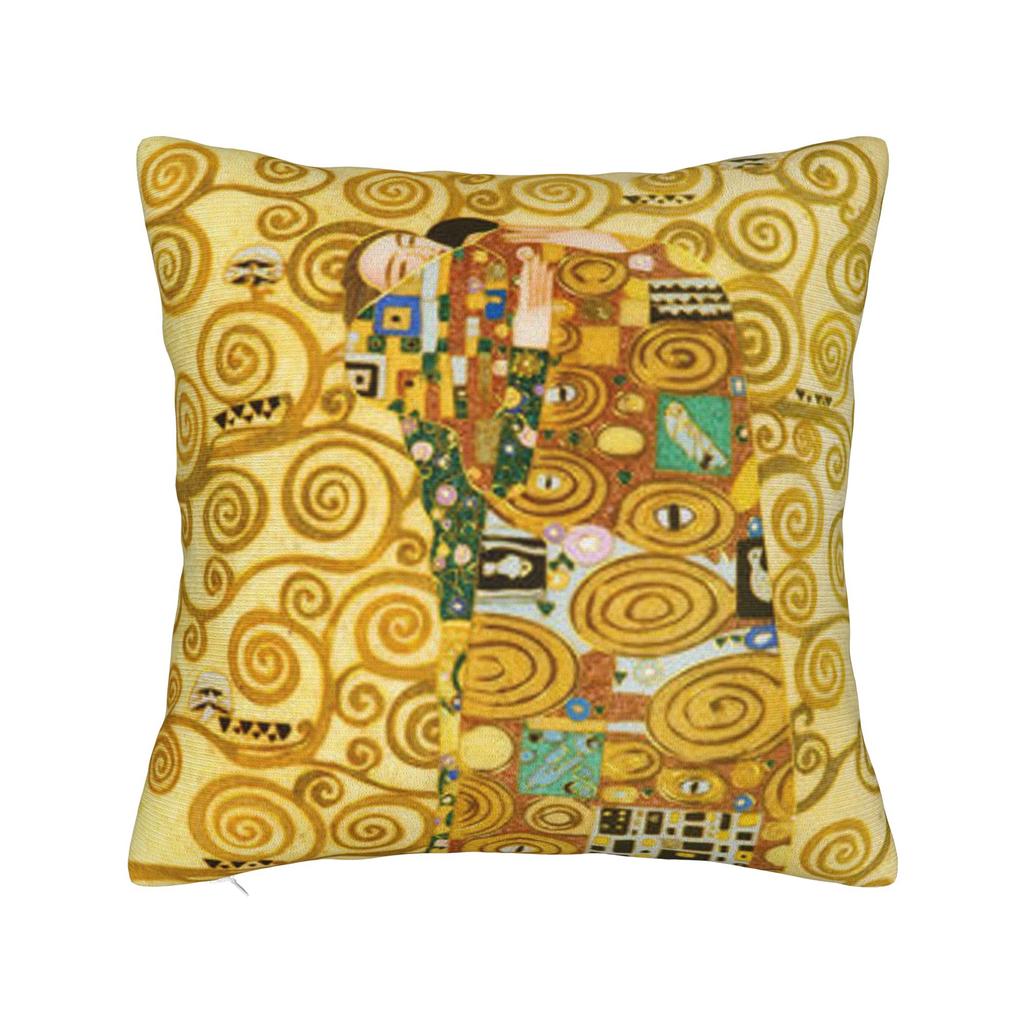 Gustav Klimt Freyas Pillowcase Polyester Cushion Cover Decorations Abstract Art Pillow Case Cover Home Square 45X45cm