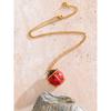 Yhpup Trendy Red Enamel Ladybird Insect Pendant Necklace 18K Golden PVD Plated Popular Fashion Jewelry Waterproof