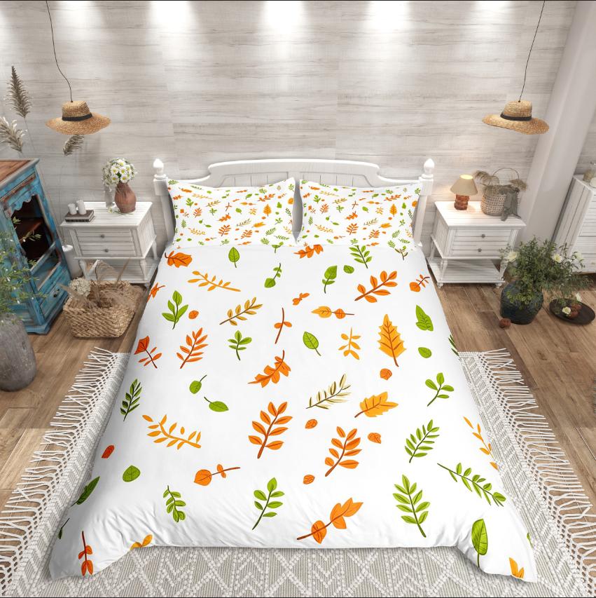 Homewish Colorful Flower Duvet Cover SetBotanical Plants For Kids Bedding SetSpring Graden Decor