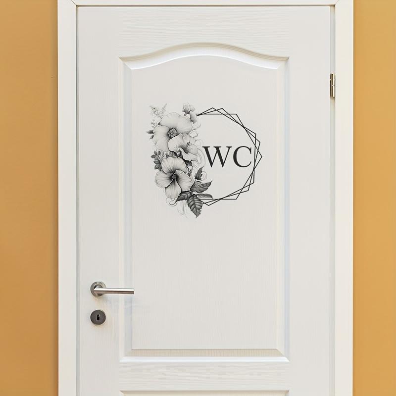 Simple Creative Painted Flower Home Toilet Door Decoration Wall Sticker Self-Adhesive Wall Decals