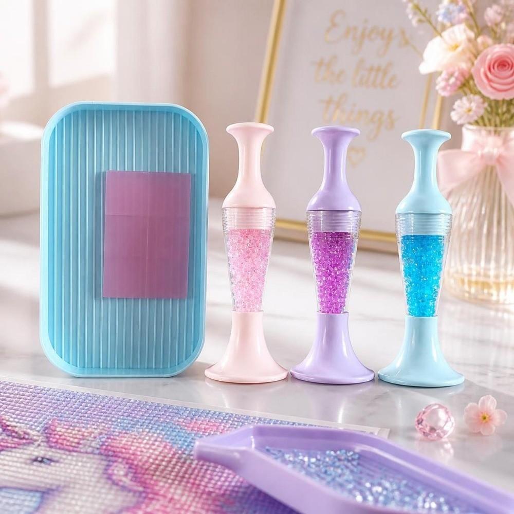 2pcs Portable Automatic Painting Pen Universal Press Beaded Tool Vase Pasting