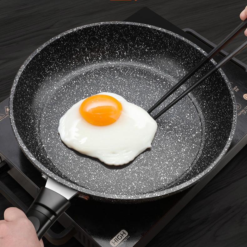 Maifan stenen koekenpan met antiaanbaklaag Huishoudelijke koekenpan zonder olieachtige damp Pannenkoekenpan Inductiekookplaat