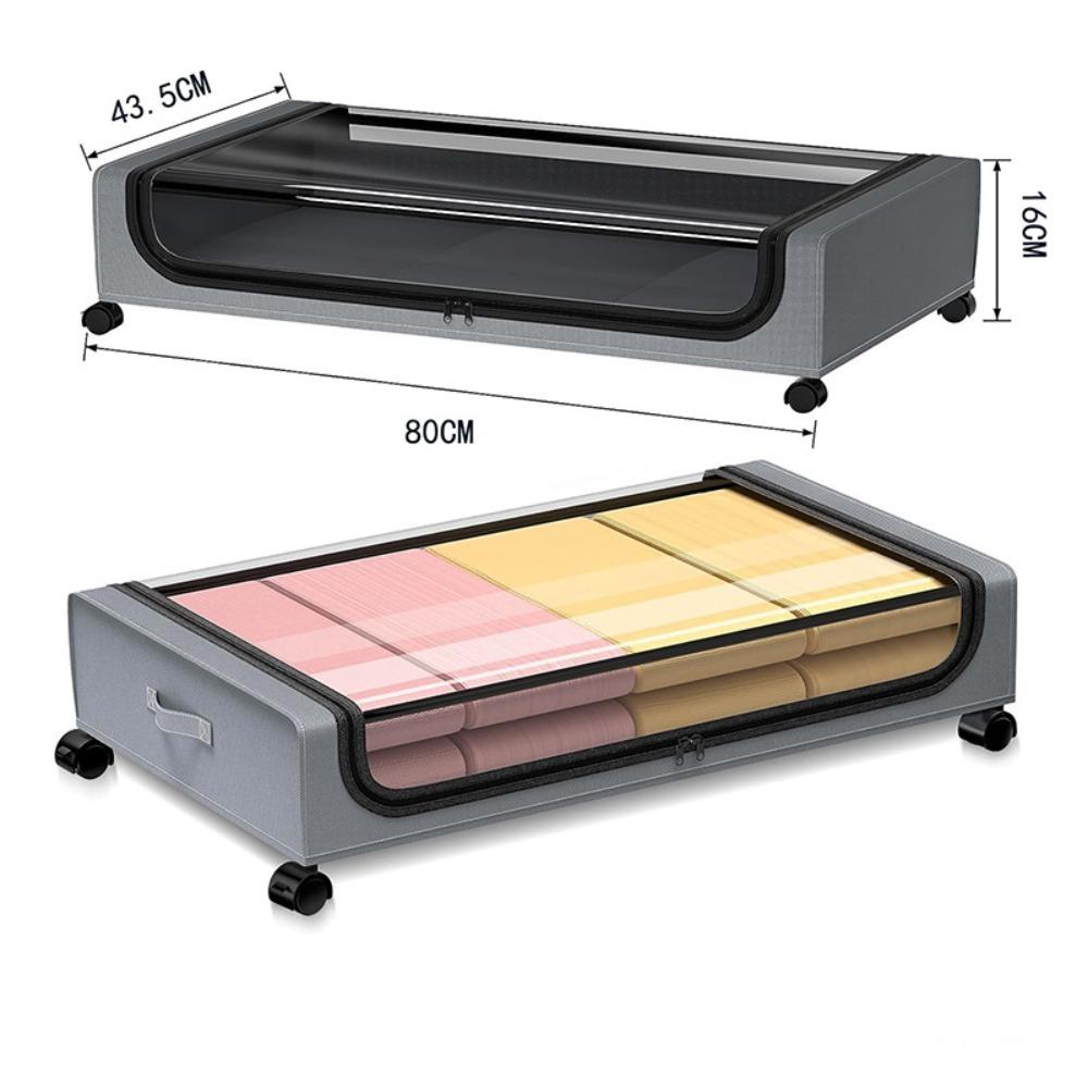 

Многоцелевой ящик для хранения под кроватью с колесами, вместительный контейнер для хранения одежды, товары для дома Black-square