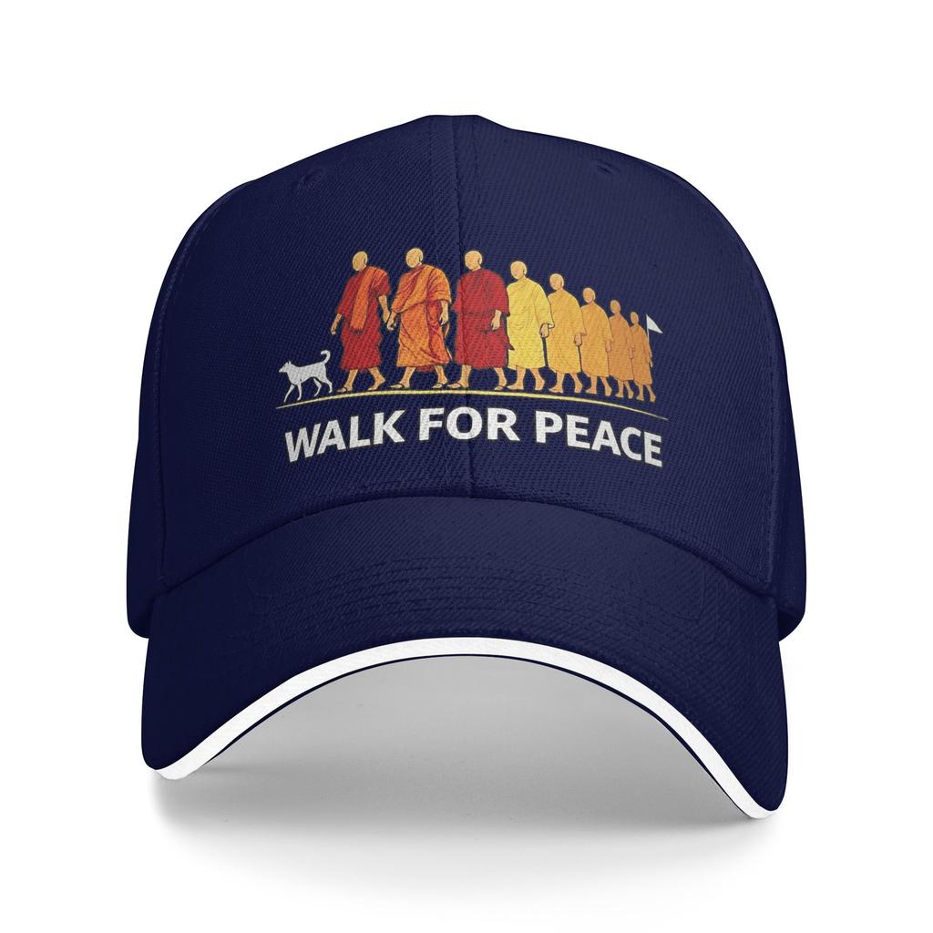 Walk for Peace Monks with Aloka Dog  Caps For Unisex Stylish Baseball Cap  Dad Hat Travel Headewear Adjustable Fit