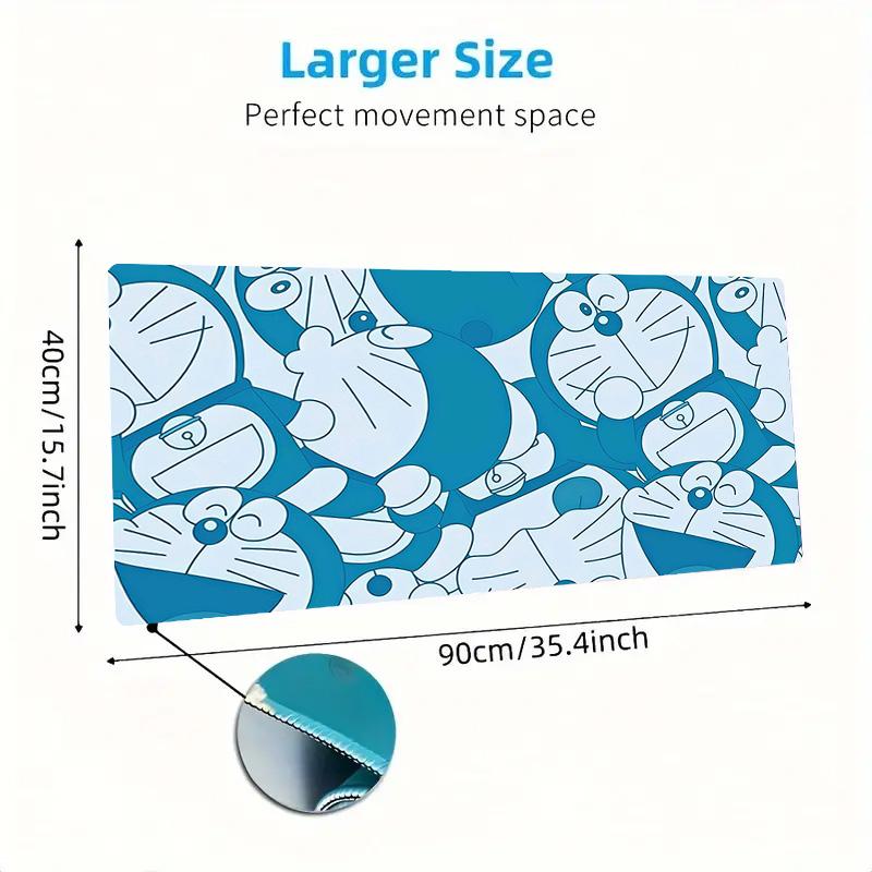 Doraemon Print Cushion Non-slip Laptop Tablet Big Mousepad XXL Mat Mini PC Playmat With Lock edge