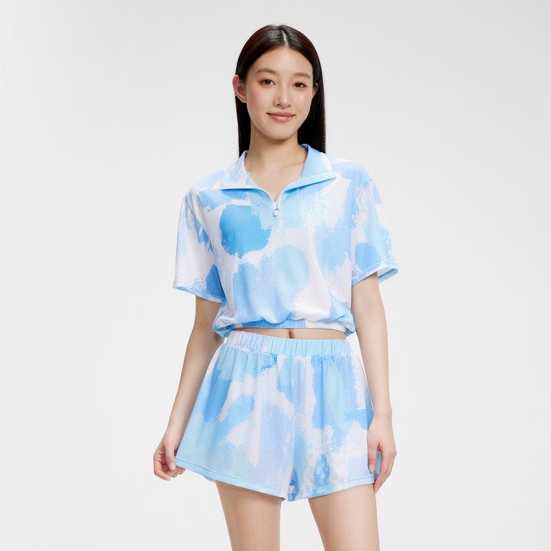 Anta Casual Conservative Three-Piece Swimwear Set Women Swimwear Blue 9825332481-2